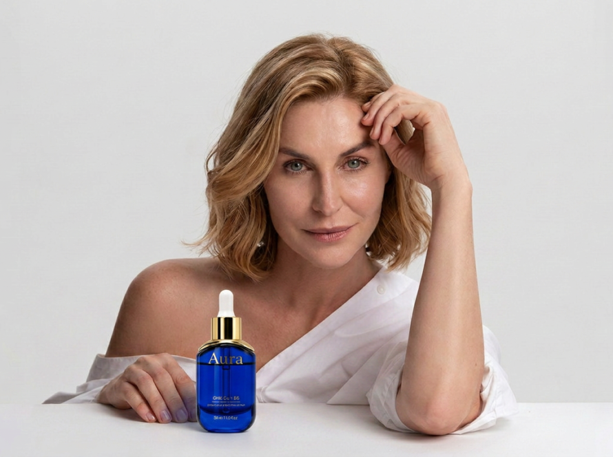 serum aura gen australia skin cosmetic anti-aging GHK-cu Vitamin b peptide glow